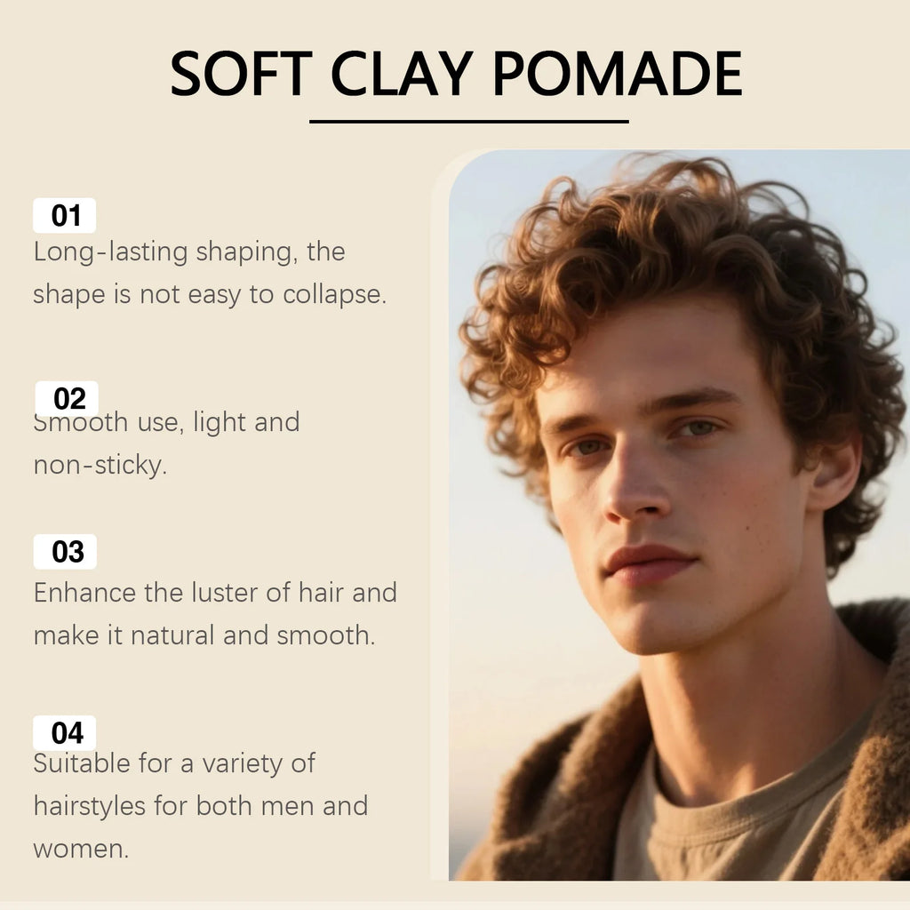 Original Hair Wax Long-Lasting Hair Gel Men Strong Hold Hairstyle Finished Hair Styling Clay Mud Hair Cream Refreshing Hair Wax