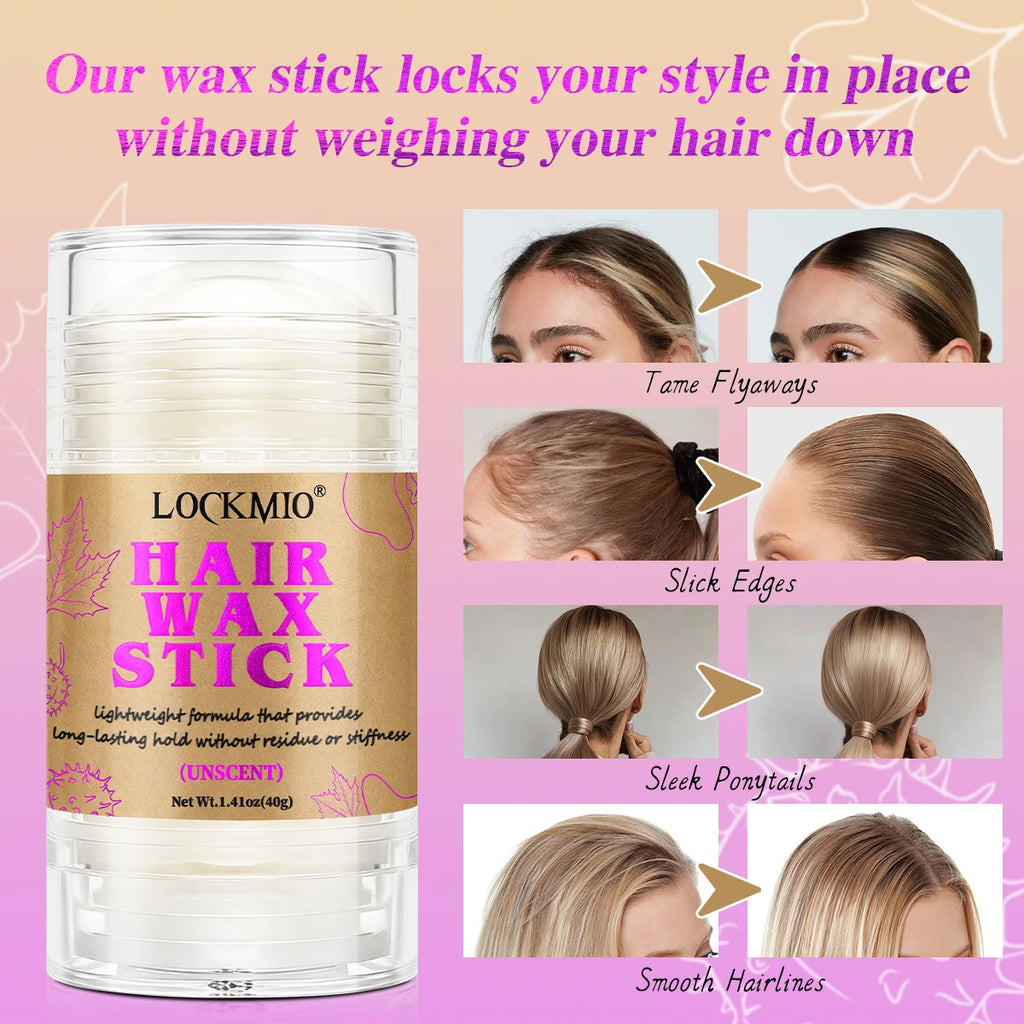Valentine's Day Gifts Hair Care Styling Set Hair Wax Stick Edge Control Gel for Styling Baby Bangs Rosemary & Mint Essential Oil